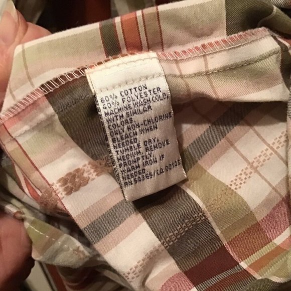 Allison Daley Womens Plaid 14 Blouse Button Roll Up Long Sleeve Fall Colors - Picture 8 of 9